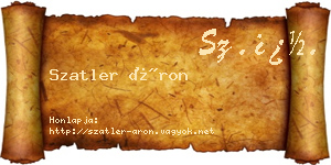 Szatler Áron névjegykártya