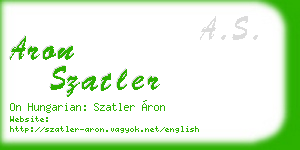 aron szatler business card